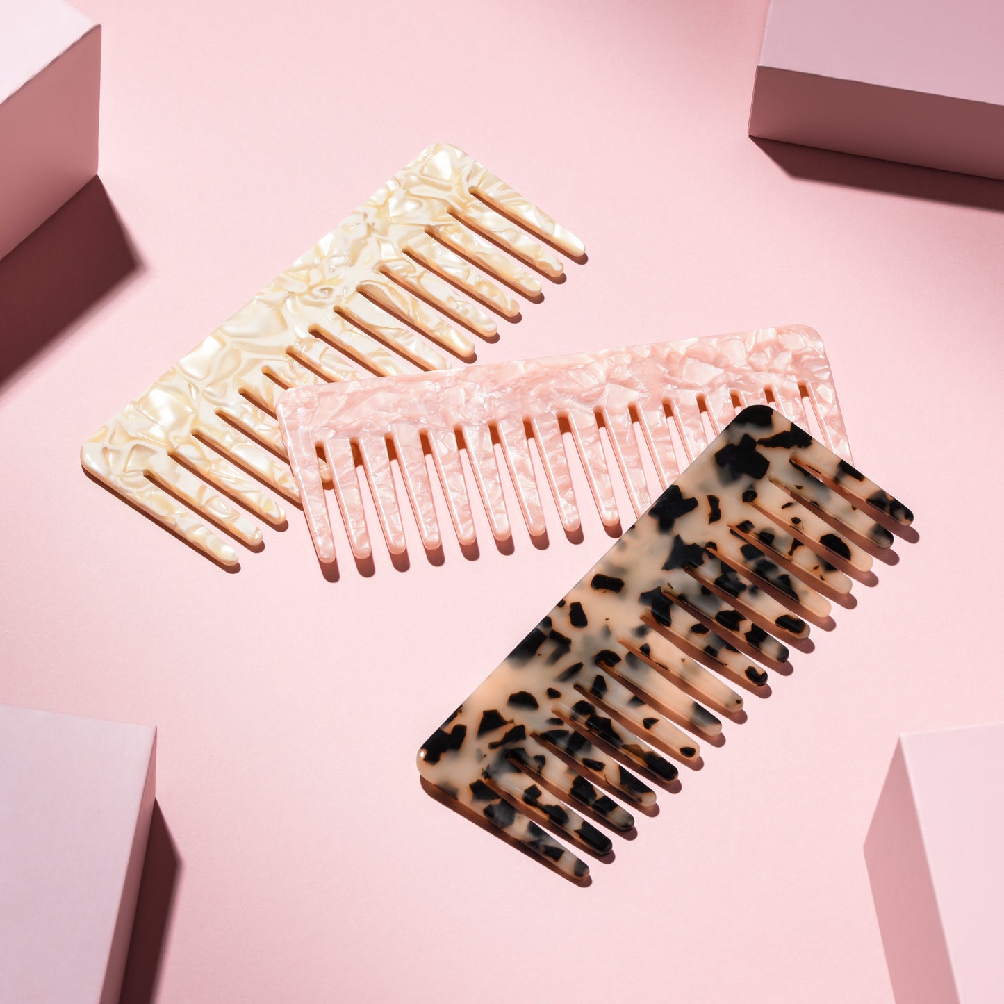 Haarkam met brede tanden | Wide Tooth Hair Comb | Kleur: Wit