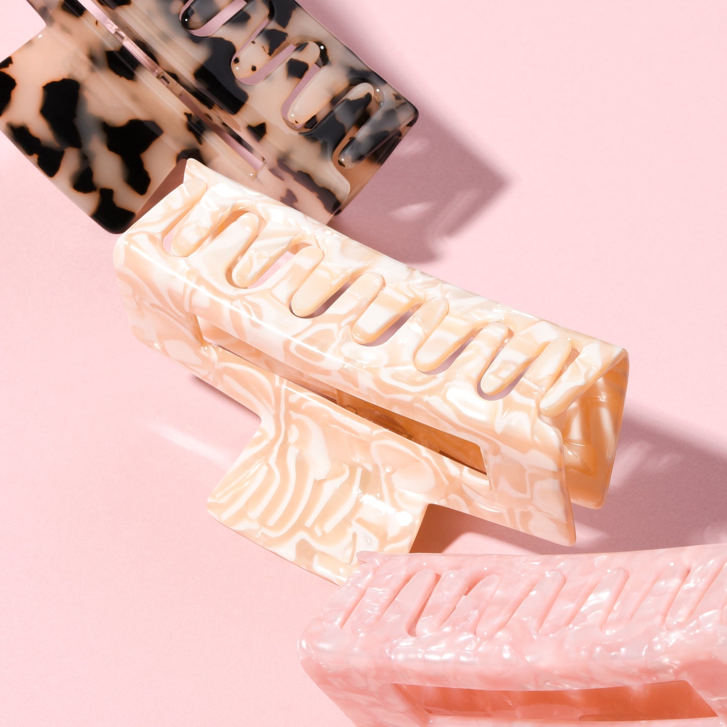 Claw Haar Clip | Haarklem Groot voor dik haar | Kleur: Roze